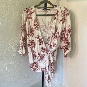 Zara Floral Wrap Blouse